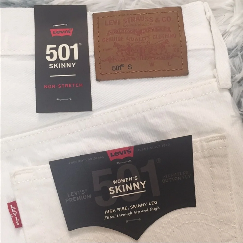 NWT 501 Levi’s white jeans. - Picture 14 of 16